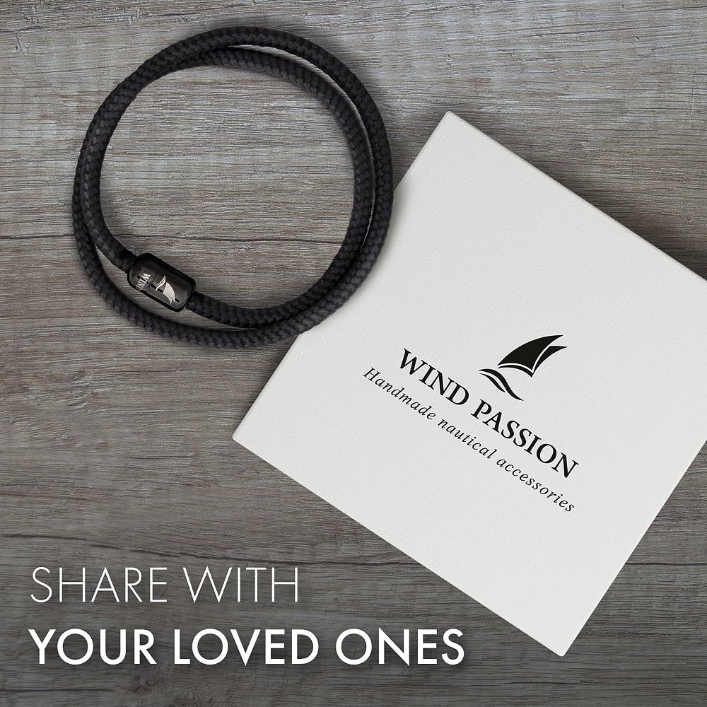 Wind Passion - Paracord Mens Bracelet - Bracelet for Women - Rope Bracelet String With Magnetic Clasp - Wrist Surfer Bracelet - Handmade Surfer Magnetic Bracelets - Sturdy & Waterproof