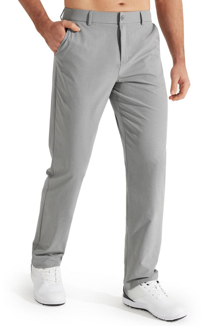 Libin Men's Work Pants Comfy Golf Pants 34" Quick Dry Lightweight Dress Slacks Business Casual Clothing for Men Travel HIiking Outdoor, Light Grey, 46W x 34L