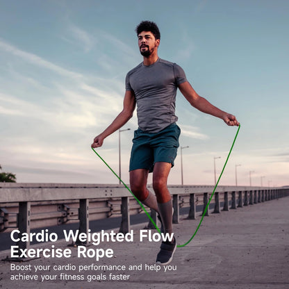 2 PCS Flow Exercise Ropes, 9 Feet Double Braid Workout Rope with Portable Bag, Cardio Weighted Jump Rope for Freestyle Skipping, Flow Fitness Rope for Men Women, Indoor Outdoor Exercise, Gym Training
