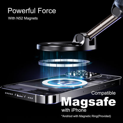 Magnetic Phone Holder for Car,Vacuum Suction Cup Phone Mount,Magsafe Car Mount for iPhone, No Need Charge,Folding Holder for iPhone and Android