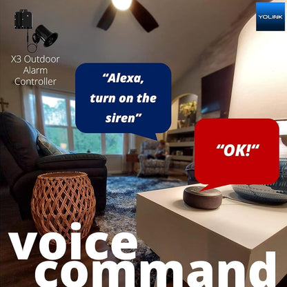 YoLink Outdoor Security Siren & Smart Alarm Controller Kit - Loud 110 dB, Wireless, Battery-Powered, 1/4 Mile Range, Android-iOS App, Alexa, Google, IFTTT, Home Assistant, Hub Required!