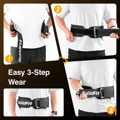 SolidFit Fitness Dip Weight Belt with Chain for Weight Lifting,Self-Locking Belt Weightlifting Squat Belts for Men,Supports 350lbs Pull Up Weight Belt,Deadlift Belt Gym Train,Workout Weights for Women