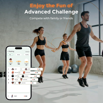 LVPIMAN Smart Jump Rope, Wireless Jumping Rope, Supports Game App Interaction, Suitable for Home and Gym exercise, Fitness Skipping Rope, Suitable for Women, Men, Adults and Children Orange