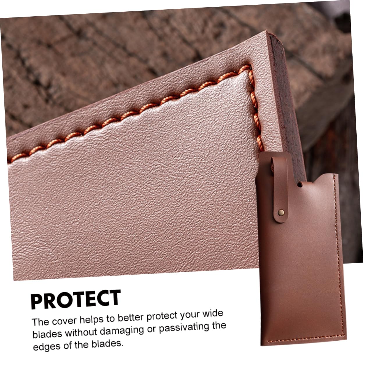Mobestech Artificial Leather Kitchen Knife Cover Protective Case for Chef and Meat Cleavers Compact Knife Protector with Stylish Design 9.76X4.72In