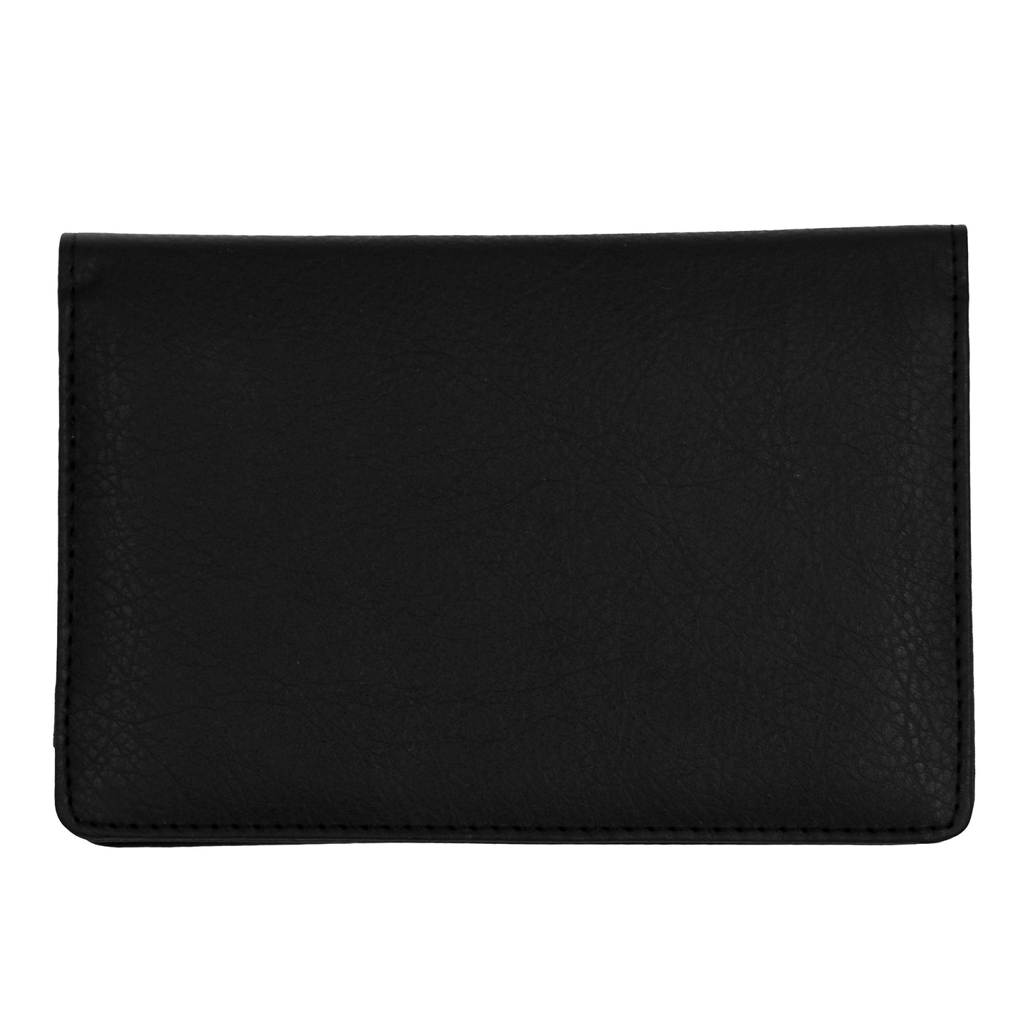 CAROUSELCHECKS Black Textured Leather Checkbook Cover for Top Stub Personal Checks