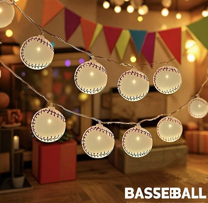 Baseball String Lights 20 LED 14FT Baseball Decor Battery Powered Indoor/Outdoor for Boys Room Ball Sport Theme Party Decorative,Birthday,Football Lovers Gift (Baseball String Lights)