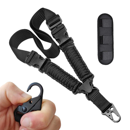 Two Point and Traditional Sling Adjustable Length for Outdoor with Shoulder Pads (Black)