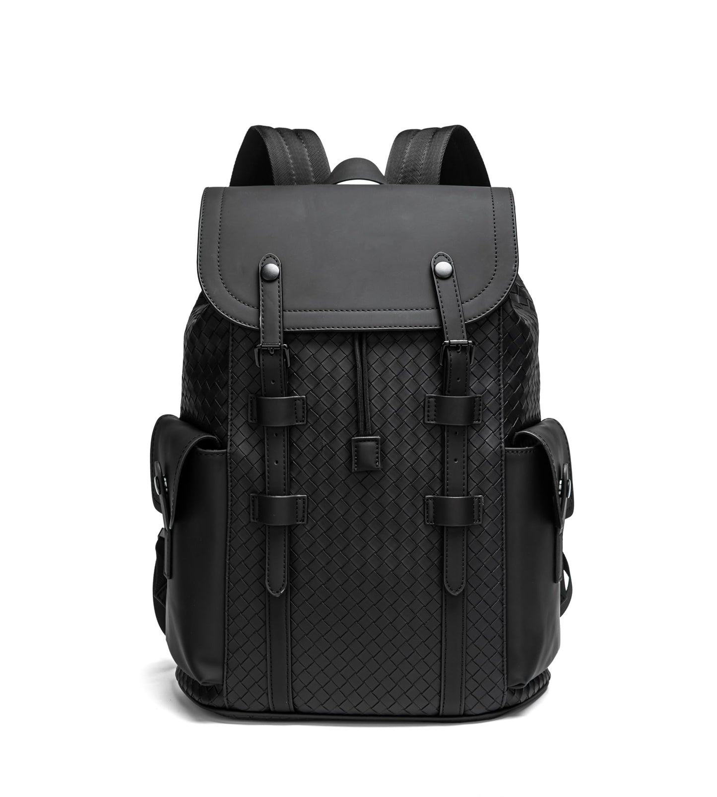 KingTo Laptop Backpack for Men Luxury Anti-Theft Travel Backpack Casual Business Waterproofing Computer Bag (A-woven black-1)