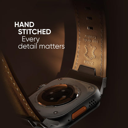 Suitisbest Leather Bands Compatible for Apple Watch Ultra Band 49mm 46mm 45mm 44mm 42mm, Genuine Leather Replacement Strap for iWatch Series 11 10 9 8 7 6 5 4 3 2 1, SE 3 2 1, Ultra 3 2 1