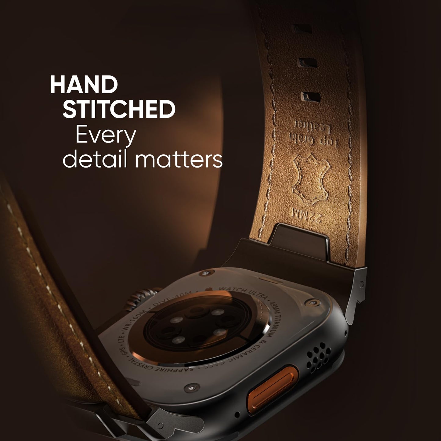 Suitisbest Leather Bands Compatible for Apple Watch Ultra Band 49mm 46mm 45mm 44mm 42mm, Genuine Leather Replacement Strap for iWatch Series 11 10 9 8 7 6 5 4 3 2 1, SE 3 2 1, Ultra 3 2 1