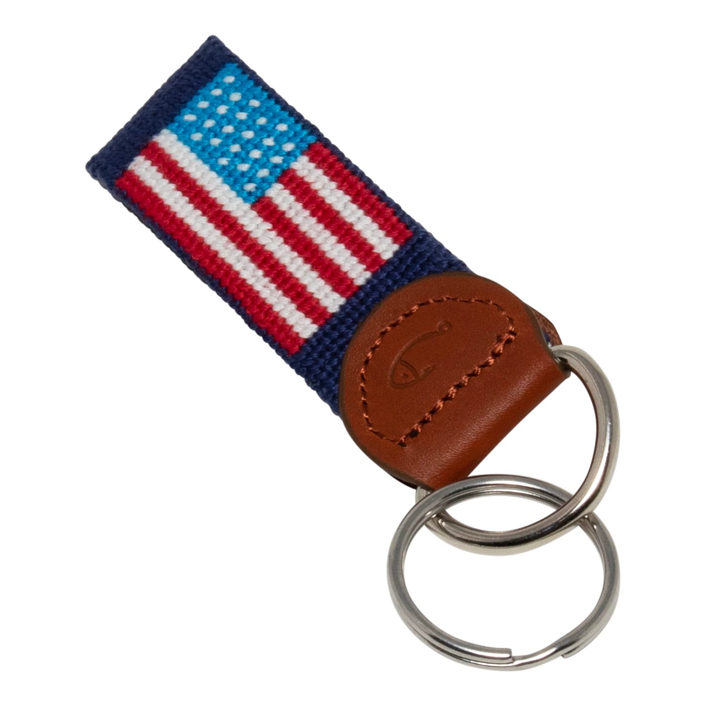 Huck Venture American Flag Needlepoint Key Fob & Keychain (American Flag)