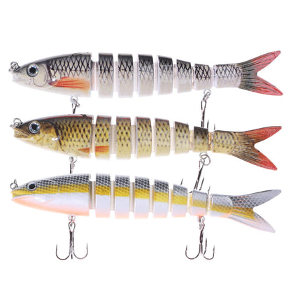 BULUSEL Fishing Lures, Multi-Jointed Segments Swimbait, Bass Lures, Baits,Swimbait, Slow Sinking Lure, Triple Hooks(#6)