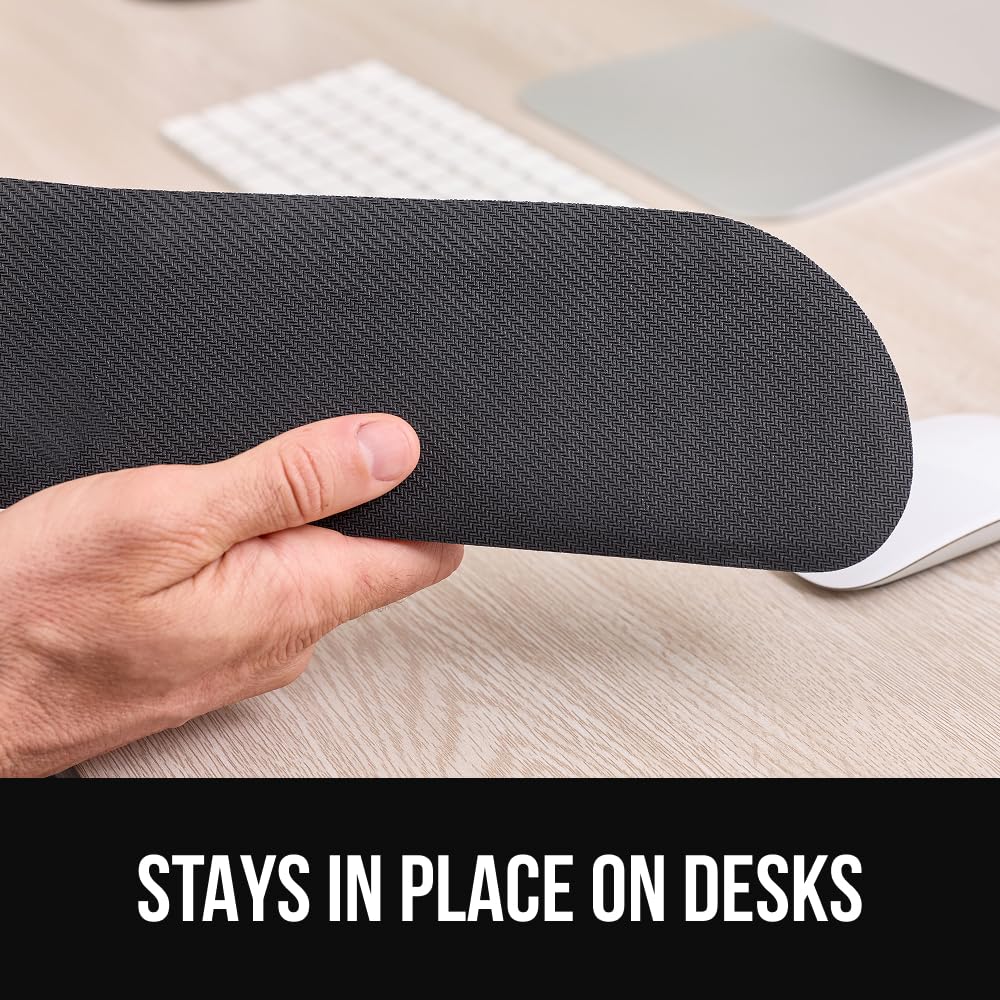 GORILLA GRIP Silky Memory Foam Keyboard Wrist Rest for Computer and Mouse, Ergonomic Typing Support Pad, Desk Office Supplies, Gaming Accessories, Hand & Arm Mousepad Cushion and Coaster Set, Black
