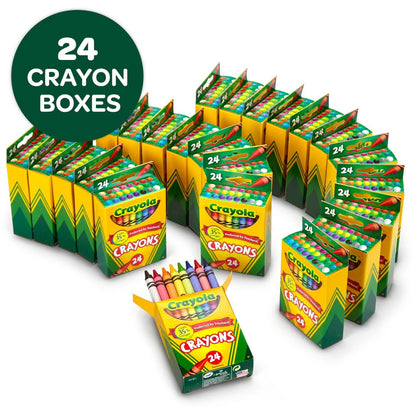 Crayola Crayons Bulk (24 Packs), Coloring Book Supplies, Presharpened Crayons for Kids, Easter Basket Stuffers, Preschool Classroom Supplies, Gifts, Ages 3+