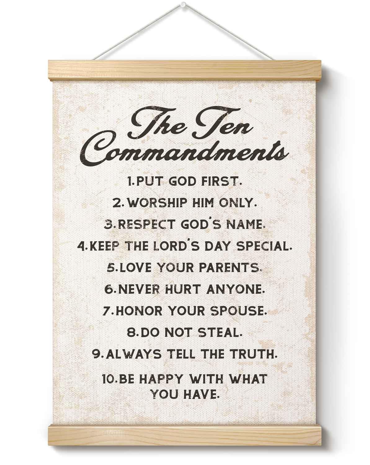YZEXEZY The Ten Commandments Wall Hanging,Bible Verse Wall Art Posters for Home Prayer Room Church Office Decor 12x16-G31
