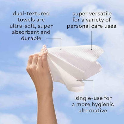 Sky Organics - Gentle Clean Face Towels - 50 XL Single-Use Face Wipes - Ultra