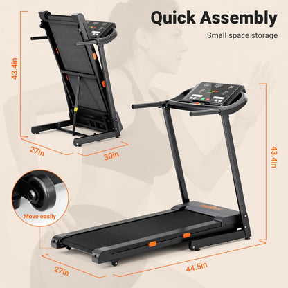 THERUN Incline Treadmill, 0-12% Auto Incline Treadmill for Running and Walking, 300 lbs Weight Capacity, Wide Belt,3.0HP,18" LED Screen, 2 Layers Shock-Absorbing