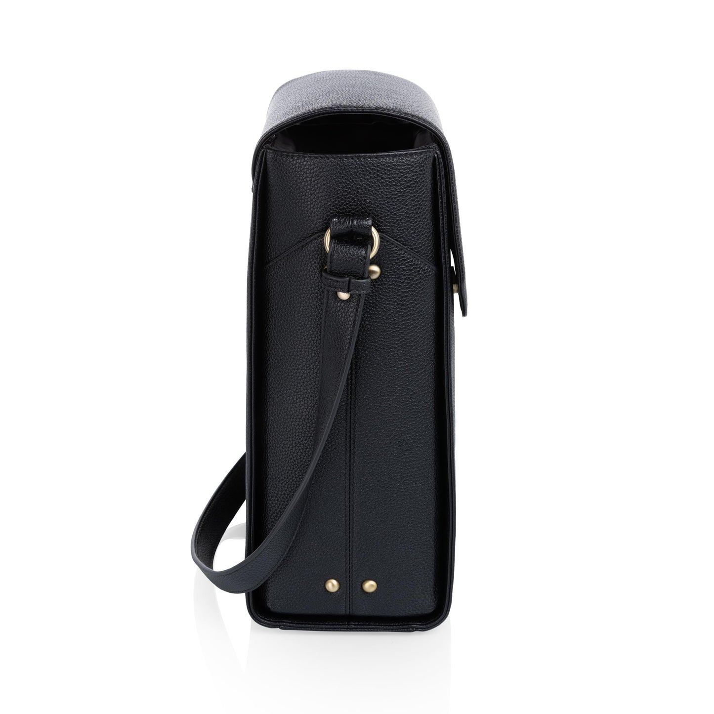 PICNIC TIME Barossa Two Bottle Leatherette Wine Tote Bag, Wine Bottle Carrier Tote, Picnic Bag, Wine Cooler Bag, (Black)
