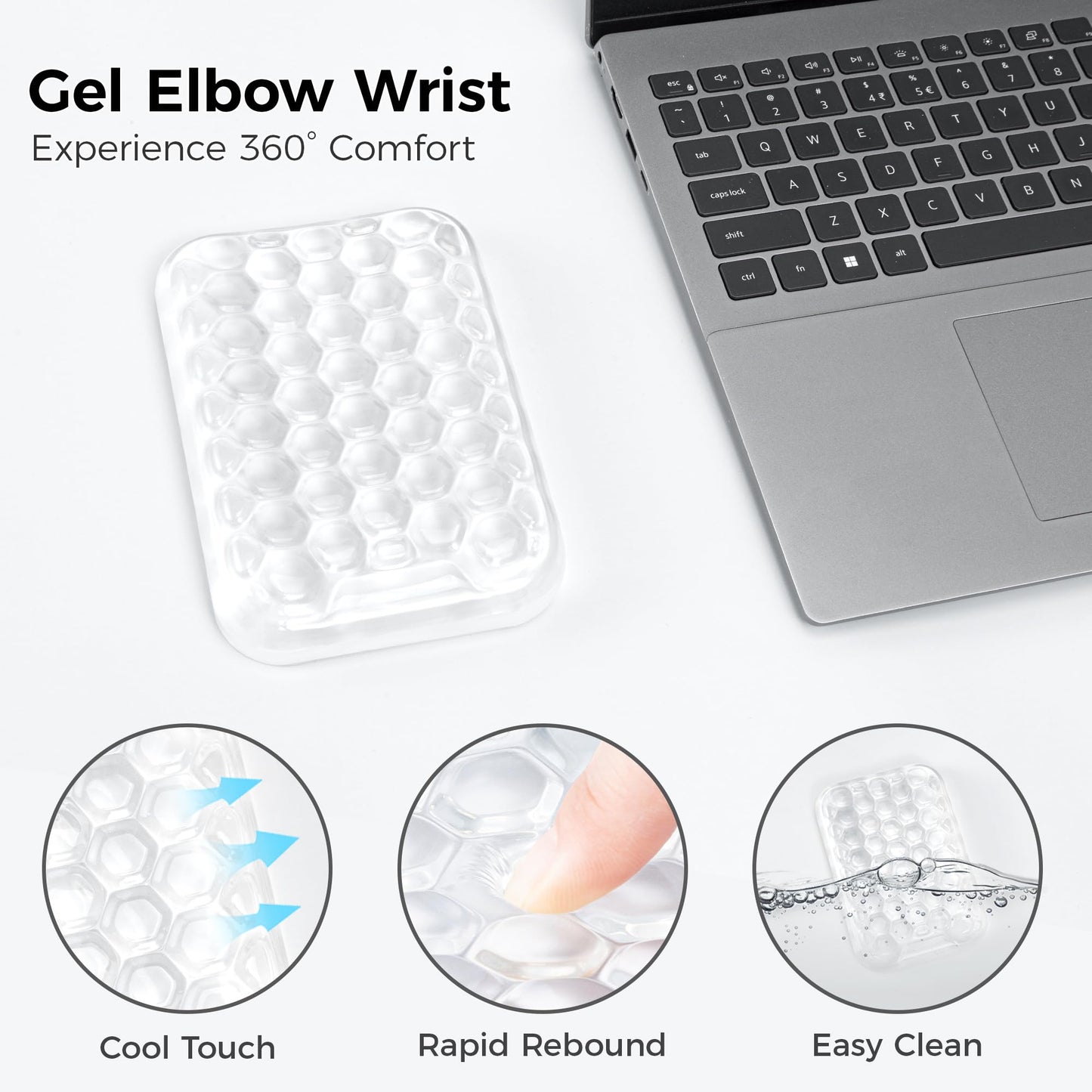 Ospelelf Ergonomic Elbow Pad, Gel Keyboard Wrist Rest Support for Office Desk Chair, Arm Wrist Pad for Typing Pain Relief, 1 Pack