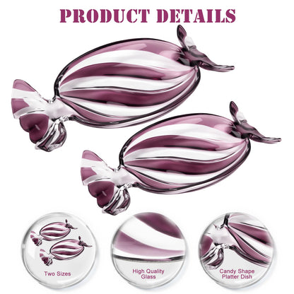 SHOWLOUE Christmas Platter Dish, Glass Candy Platter Serving Dessert Plates Christmas Dinnerware Tray Decorative Plates for Xmas Holiday Party Favor, Dark Purple, Small