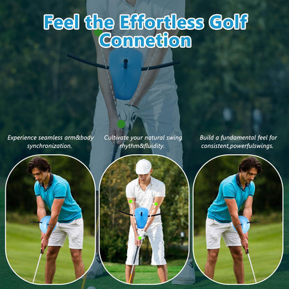 ZEMBSOYA Golfs Swing Training aid, Swing Training Aid Aluminum PU Foam Portable Posture Correction Putting Aid Trainer for Beginners Practice Helps Train Proper Swing Mechanics, Arm Structure Blue