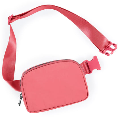 ODODOS Unisex Mini Belt Bag with Adjustable Strap Small Fanny Pack for Workout Running Traveling Hiking, Black