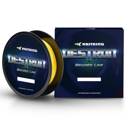 KastKing Destron Braided Fishing Line, Yellow, 4 Stands, 6LB, 300Yds