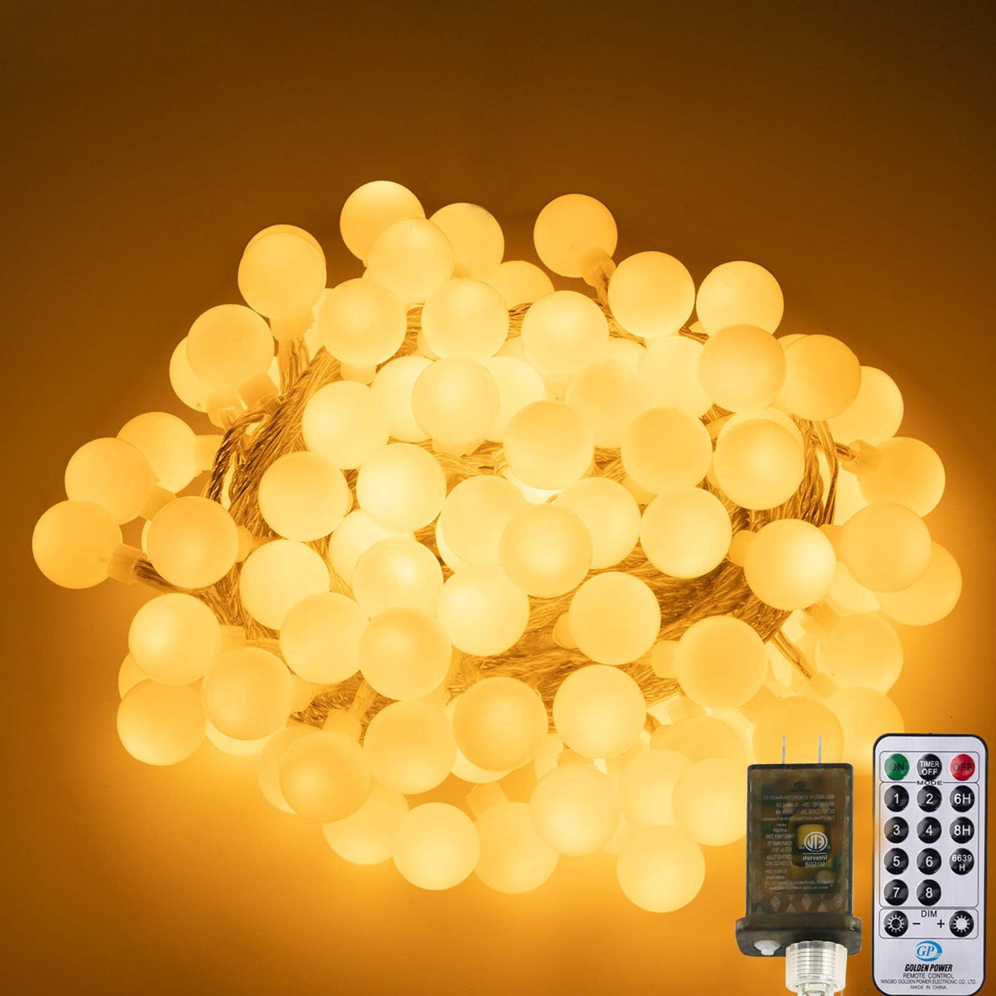 AWQ 200 LED Christmas Lights Christmas String Lights Decoration Lights for Xmas Home Garden Wedding Party Xmas Tree Bedroom Indoor Outdoor Decor (200, Warm White)