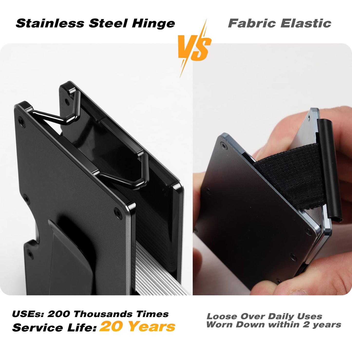 Lenvoten Upgraded Hinged Minimalist Wallet for Men | Slim Metal RFID Blocking Wallet | Credit Card Holder & Money Clip Holds 20 Cards | Premium Scratch-Resistant Finish | Ideal Gift for Men