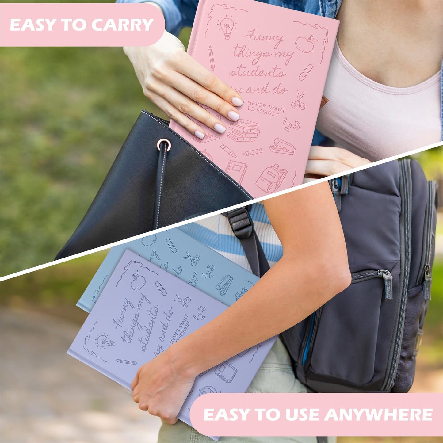 Lerheedi 4 Pcs Teacher Appreciation Gift Notebooks Journal for Women Thank You Teacher Gift 200 Pages Things My Students Say Diary for School Staff Employee Office Supplies(Pastel)