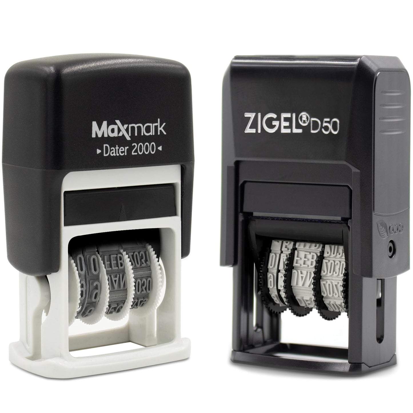 MaxMark 2000 Military Date Format (DD/MM/YYYY) - Self Inking Date Stamp - Black