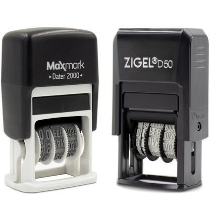 MaxMark 2000 Military Date Format (DD/MM/YYYY) - Self Inking Date Stamp - Black