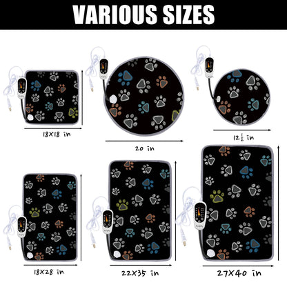 furrybaby Pet Heating Pad, Waterproof Dog Heating Pad Mat for Cat with Durable Anti-Bite Tube Indoor for Puppies Dogs Cats (1 Pack Black, 34 X 24in, Temp Adjustable)