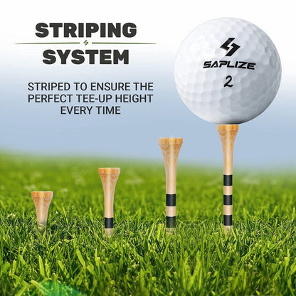 SAPLIZE Golf Tees Bamboo Tees, Pack of 150 (2-3/4"), Stable and Reliable Golf Tees