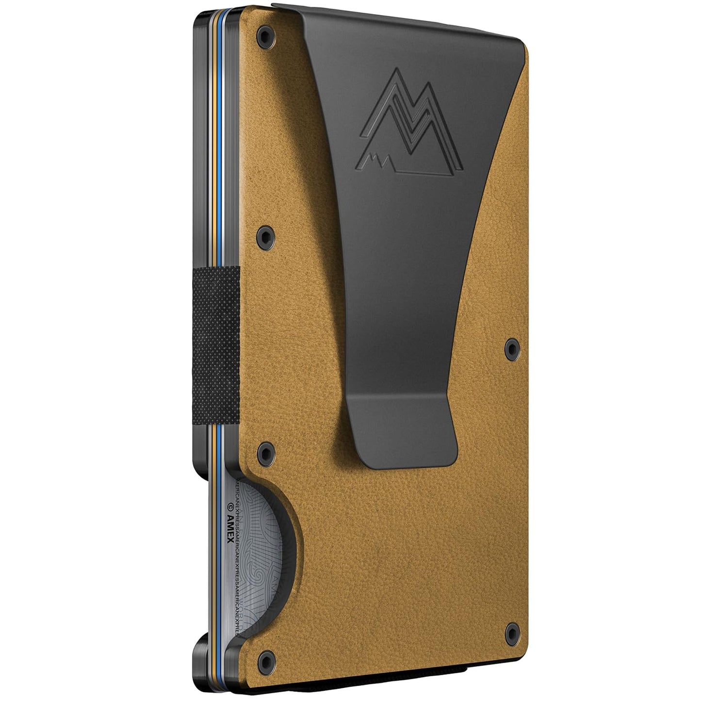 Mountain Voyage Co Minimalist Wallet for Men & Women - Slim RFID Wallet, Scratch Resistant, Credit Card Holder & Money Clip, Easily Removable Money & Cards, (Khaki Leather)