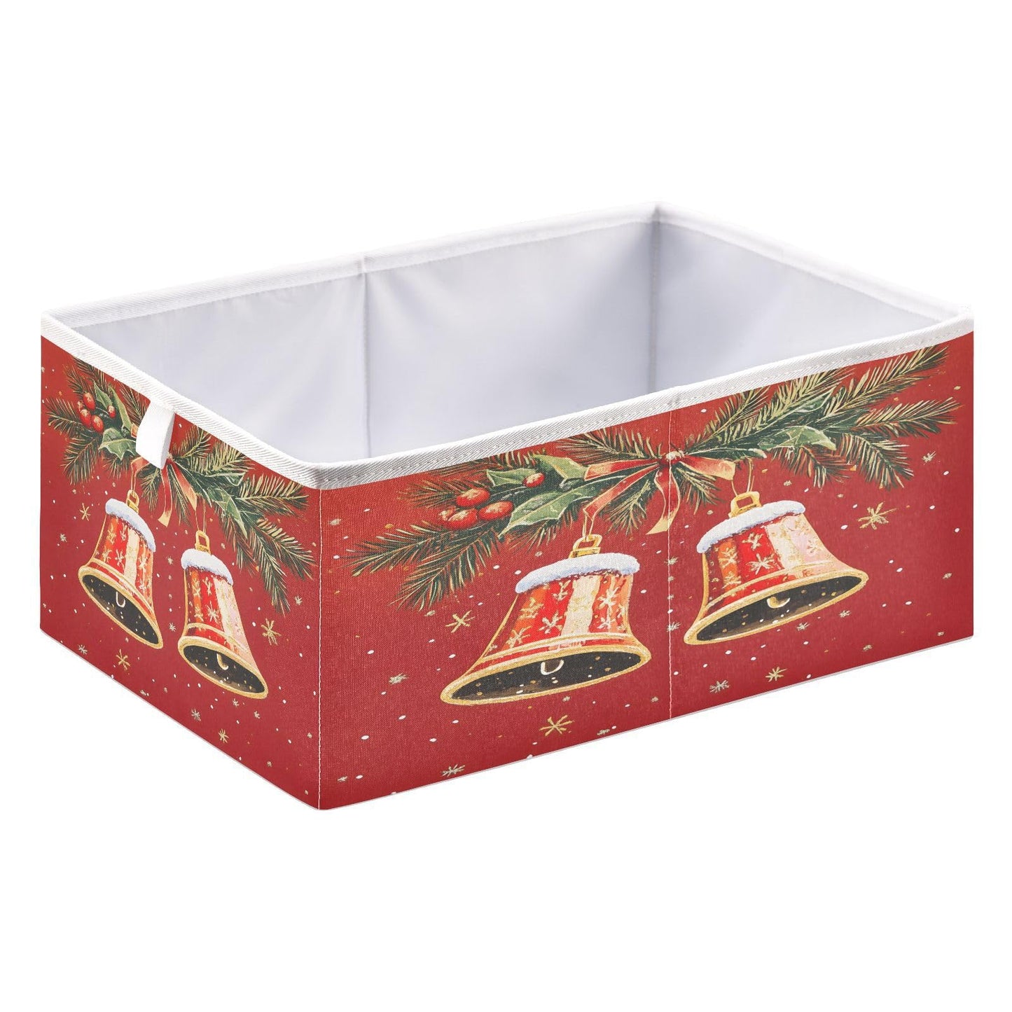 senya Large Storage Bins Christmas Bells Collapsible Foldable Storage Cubes Fabric Basket Closet Organizer Containers Box for Home Bedroom Office 15.7 x 10.6 x 6.9in