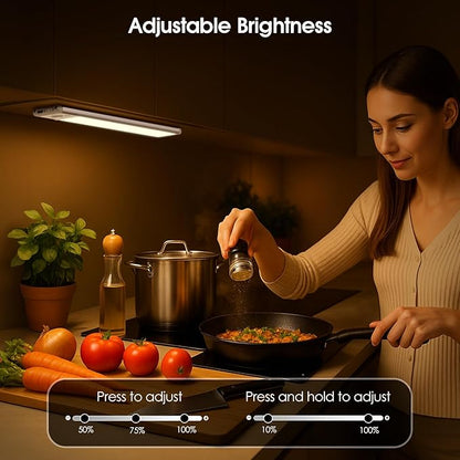 Chasesun 9.6inch Under Cabinet Lights, LED Motion Sensor Closet Light, Wireless USB-C Rechargeable Under Counter Lights 3 Color Temperatures & Adjustable Brightness, Magnetic Mount for Kitchen, 5 Pack