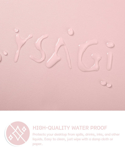 Non-Slip Desk Pad,Mouse Pad,Waterproof PVC Leather Desk Table Protector,Ultra Thin Large Desk Blotter, Easy Clean Laptop Desk Writing Mat for Office Work/Home/Decor(Pink, 31.5" x 15.7")