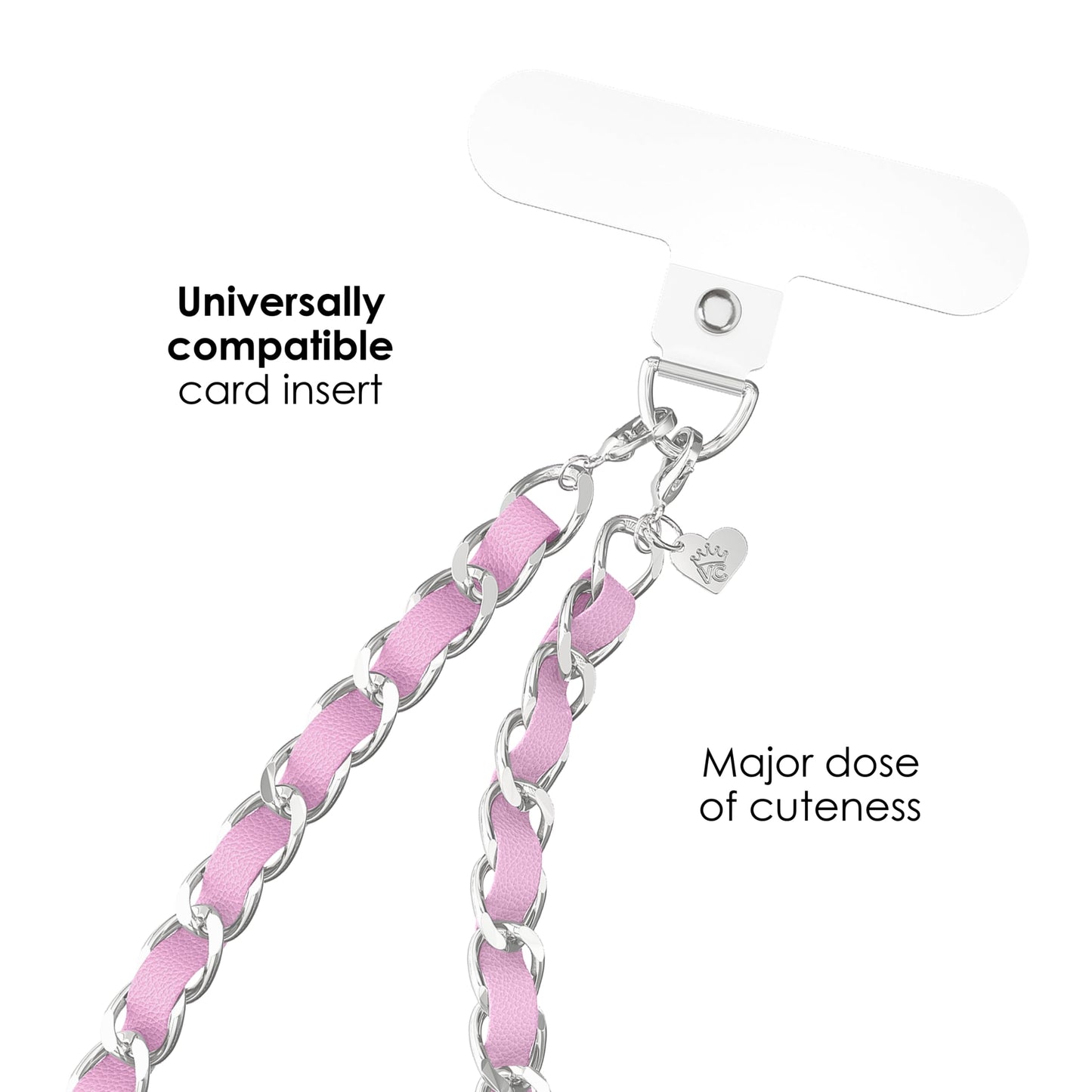 VELVET CAVIAR Leather Chain Phone Charm Wrist Strap - Cute Lanyard Accessory for Women - Fits all Phone Cases (Pink)