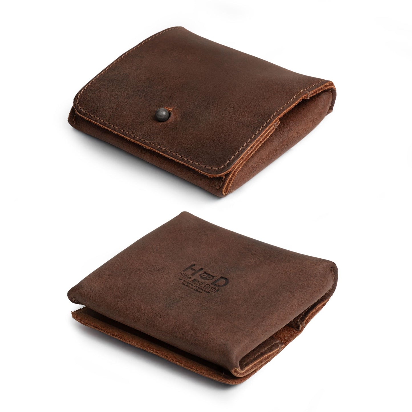 Hide & Drink, Jewelry Pouch, Mini Travel Size Box, Rings & Precious Articles Storage Organizer, Groom & Bridesmaid Wedding Gifts, Full Grain Leather, Handmade, Bourbon Brown