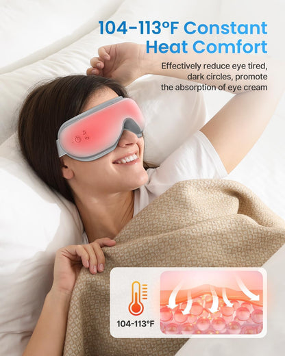 RENPHO Eyeris 1 - Eye Massager with Heat, Eye Massage Mask with Bluetooth Music, Compression, Eye Care Device for Relieve Eye Strain, Improve Sleep, Ideal Gifts for Women Men