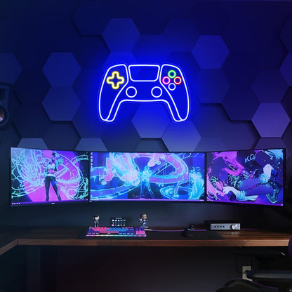 Kavaas Gamer Neon Sign, Game Controller LED Sign for Gaming Room Decor - Game Neon Sign for Teen Boy Room Decor - Best Gamer Gifts for Boys, Kids