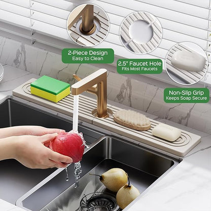 23.6 Inch Stone Faucet Mat for Kitchen Sink Splash Guard