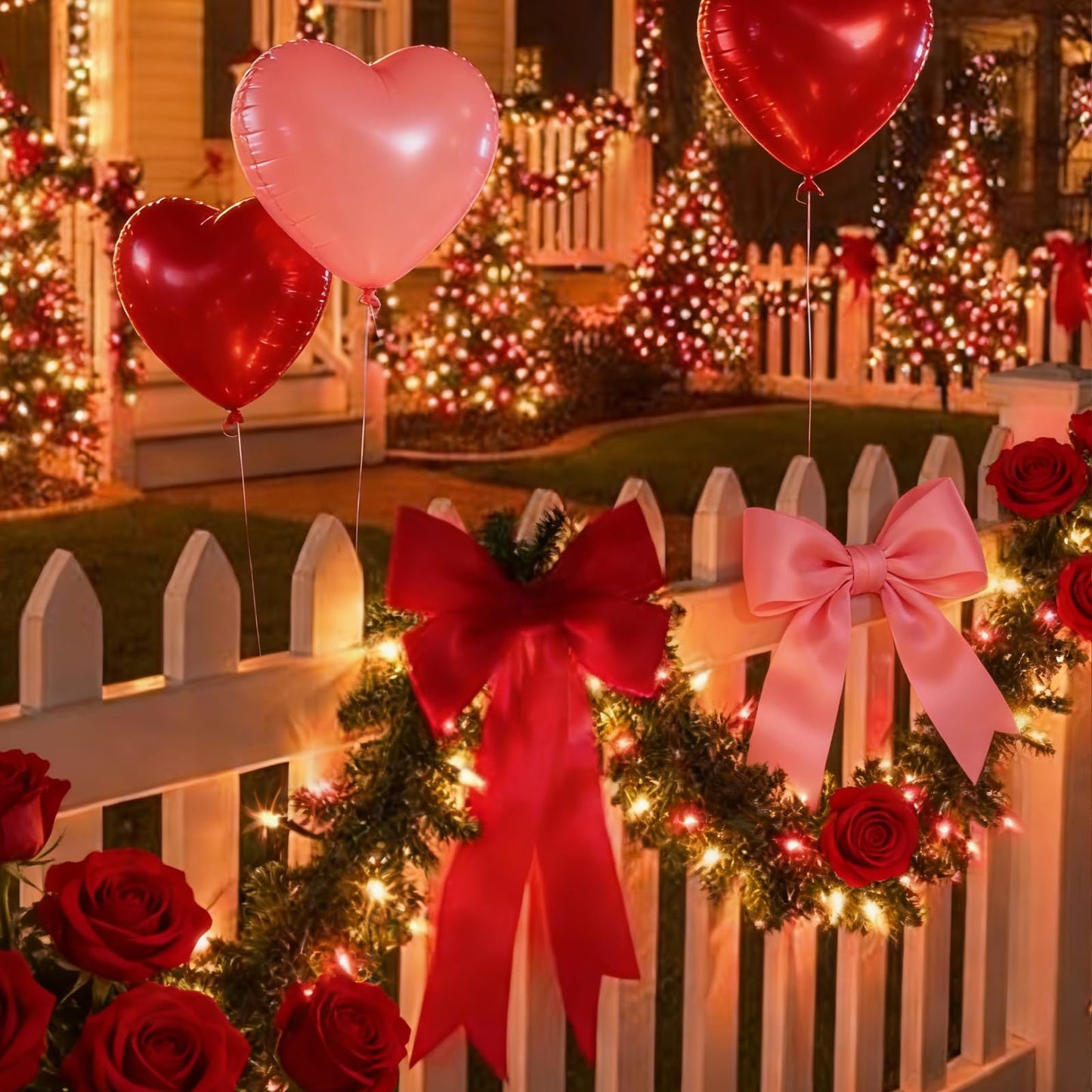 LAMPHOME Red Clear Valentine's String Lights 100 Mini Incandescent Fairy Light Decor 20 Ft Green Wire Christmas Lifgt for Indoor & Outdoor Party Patio Bedroom, Xmas Tree Garland Easter Decoration
