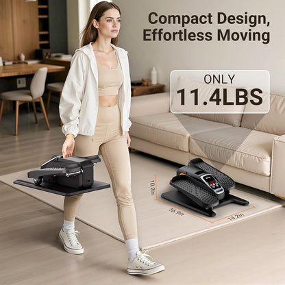 Roylvan Under Desk Elliptical Exercise Machine, Electric & Portable Ellipse Leg Exerciser, Quiet Seated Pedal Elliptical for Seniors Adult with Remoter, 12 Adjustable Speeds, 2 Modes for Home Office