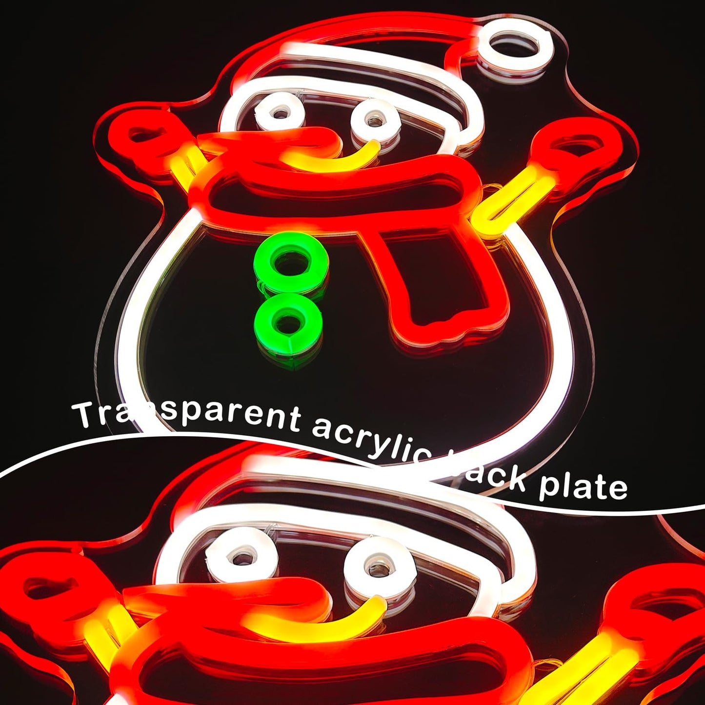 Cheunyar Christmas Snowman Neon Sign Dimmable Christmas Neon Signs for Wall Decor Led Neon Signs Light Up Sign for Bedroom Cafe Bar living Room Neon Light Signs for Christmas Party Gift