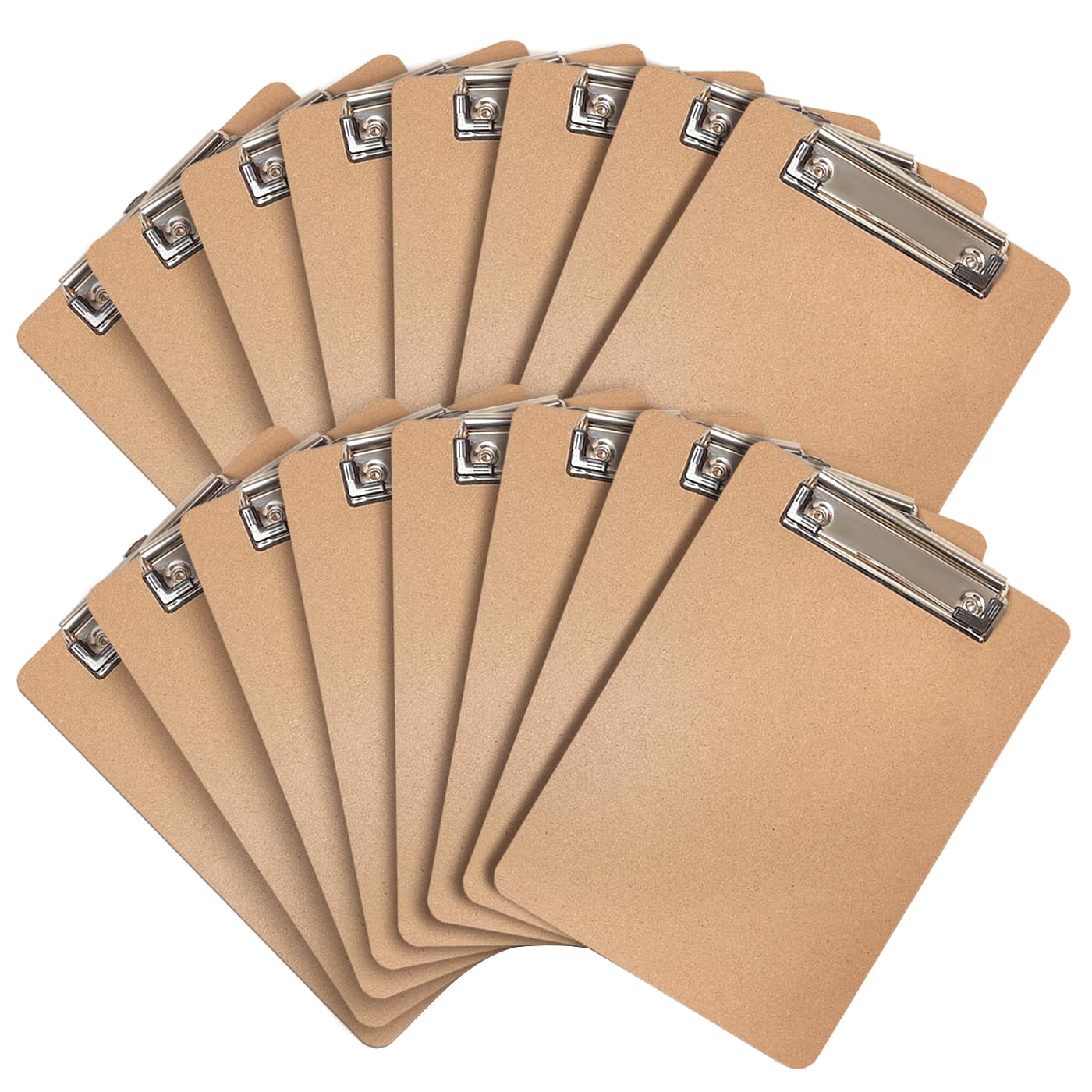 Uzant Mini Clipboards, 16 Pack 6" x 9" Small Clipboards Bulk, Wooden Memo Mini Clip Boards with Low Profile Clip, Hanging Loop for Office Home Classroom Supplies