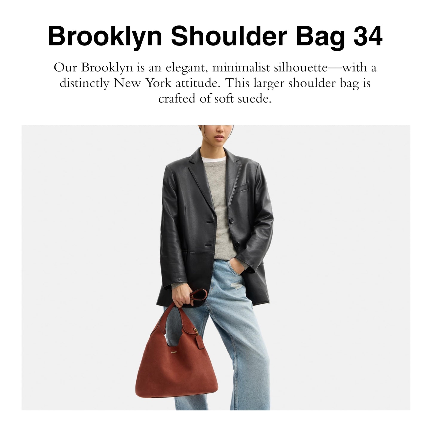 COACH Suede Brooklyn Shoulder Bag 34
