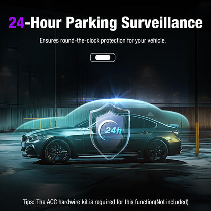 3 Channel 4K Dash Cam with 5GHz WiFi & APP Control, 4K/2.5K+1080P+1080P Front Inside and Rear, Triple Dash Camera with 64GB Card, G-Sensor, 24 Hours Parking Mode, Loop Recording, Night Vision