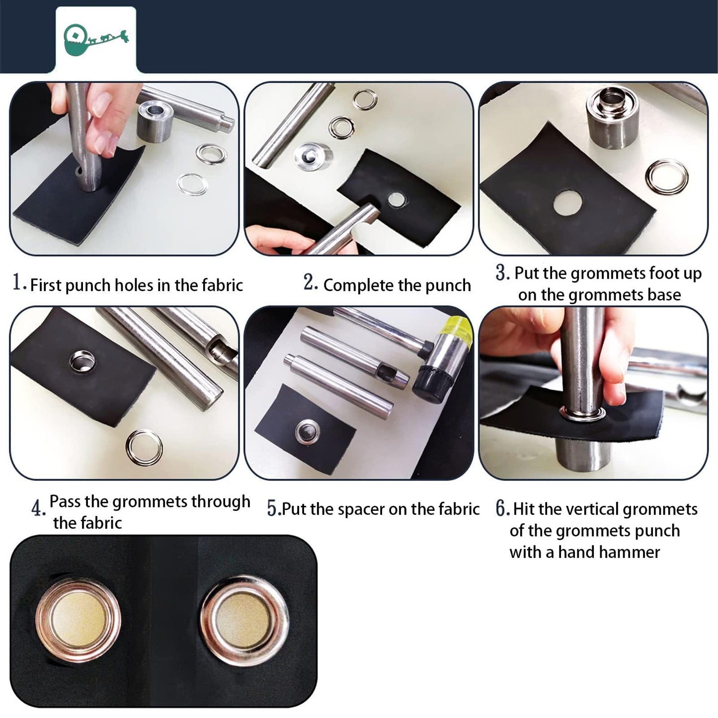Mini Grommets, 2mm Plated Copper Metal Grommet Kit Eyelet Washers Fastener Set with Plastic Storage Box for Clothes Shoes Bag Paper Leather Crafts DIY Projects
